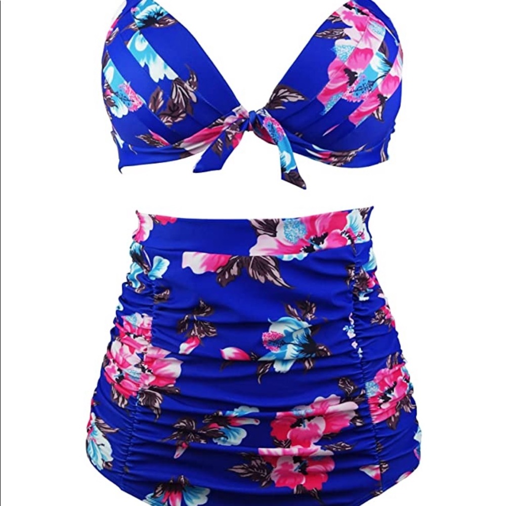 NWOT Cocoship Retro Halter High Waisted Bikini